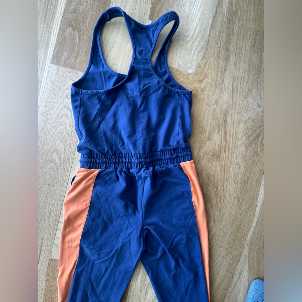 FP Movement by Free People Navy Jumpsuit with Orange and White striping XS - Picture 4 of 7